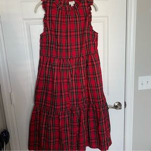 Never worn JCrew Factory Tartan Plaid Tiered ruffle midi dress - 10